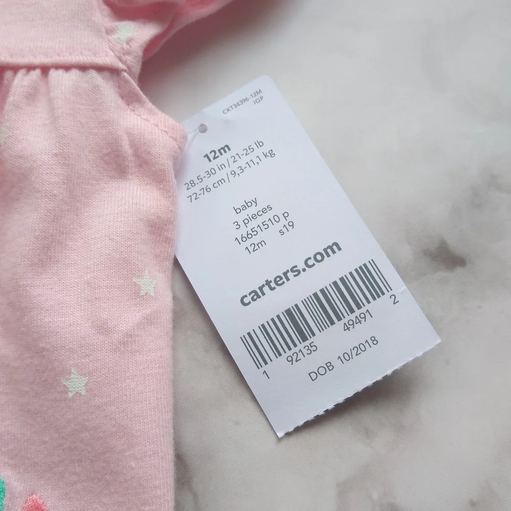 Carter's 3 Piece Unicorn Set 12 months